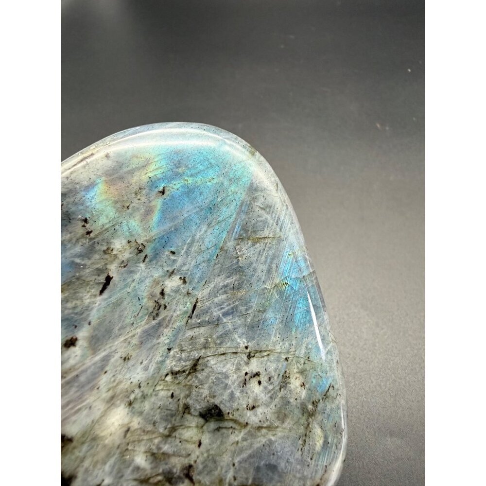 Natural Labradorite Freeform Gray Stone Blue Flash Crystal Reiki 3.5" 412g - Picture 6 of 12